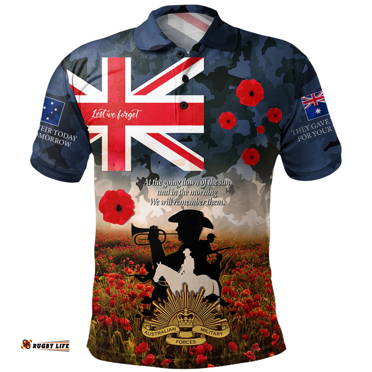 Amazing Aussie Australia Anzac Day Lest We Forget Remembrance Day Soldier Poppy Flower Polo Shirt