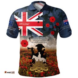 Amazing Aussie Australia Anzac Day Lest We Forget Remembrance Day Soldier Poppy Flower Polo Shirt