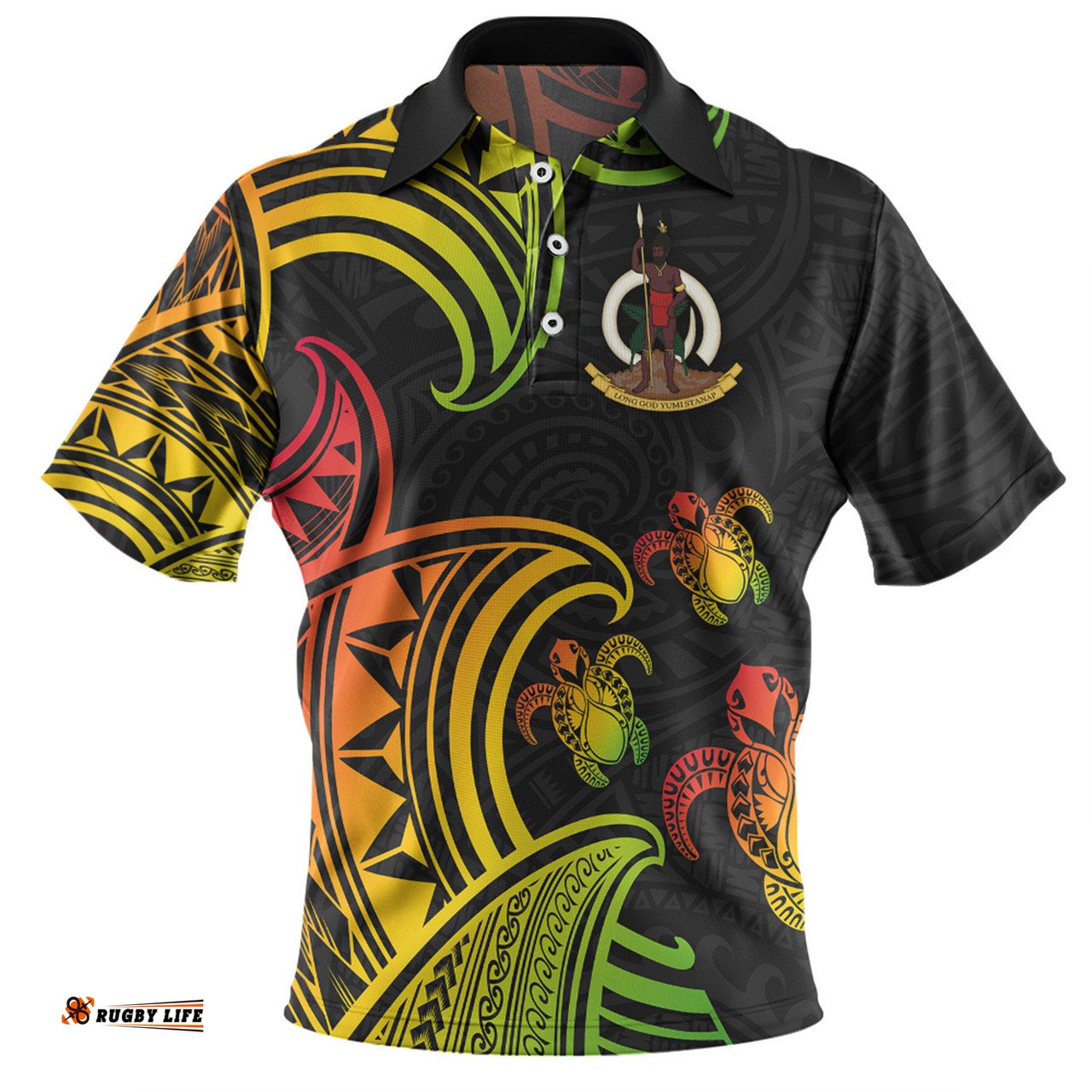 Amazing Aussie Australia South Sea Islanders Vanuatu Polynesian Reggae Tentacle Turtle Polo Shirt