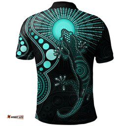 Amazing Aussie Australia Turquoise Dreaming Gecko Spirit Polo Shirt