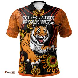 Amazing Aussie Wests Tigers Naidoc Custom The For Our Elders Polo Shirt