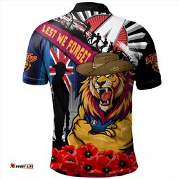 Amazing Aussie Brisbane Lions Anzac Day Honor United In Spirit Polo Shirt