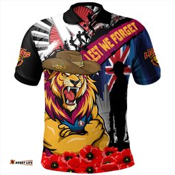 Amazing Aussie Brisbane Lions Anzac Day Honor United In Spirit Polo Shirt