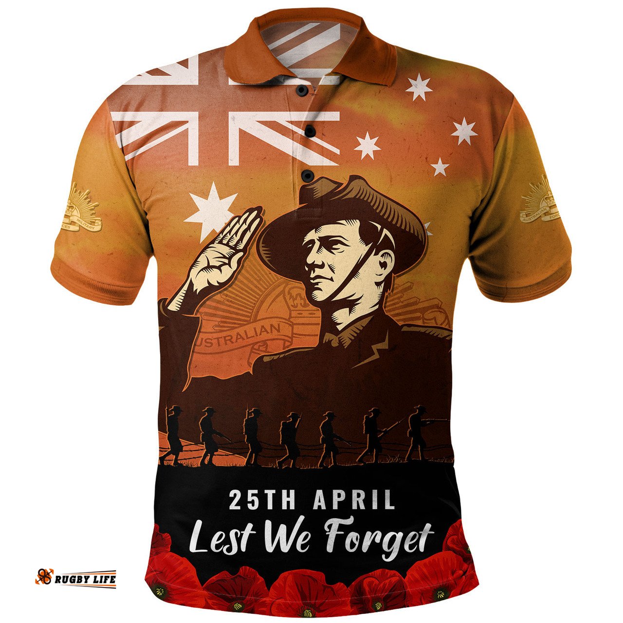 Amazing Aussie Australia Anzac Day Soldiers Salute To Remember Of Our Heroes Polo Shirt