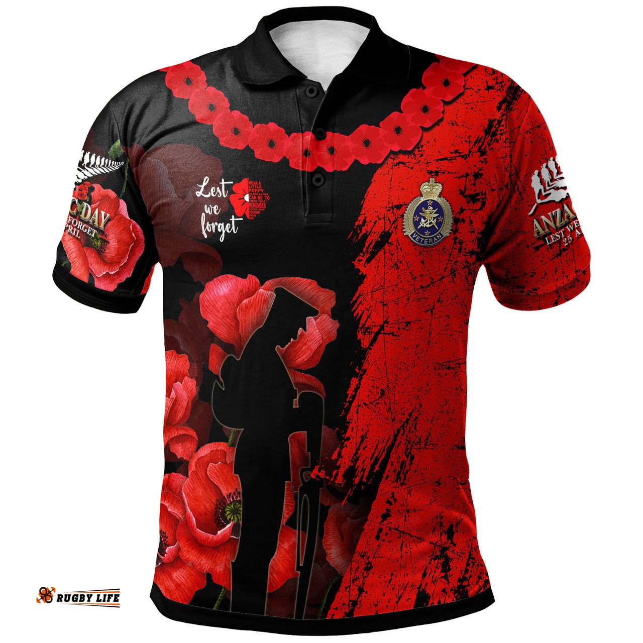 Amazing Aussie New Zealand Anzac Day Anzac Poppy Polo Shirt