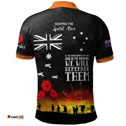 Amazing Aussie South Sydney Rabbitohs Anzac Custom Keeping The Spirit Alive Polo Shirt