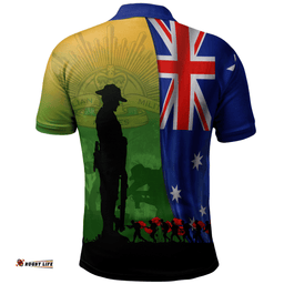 Amazing Aussie Australia March Of The Brave ANZAC Tribute Polo Shirt