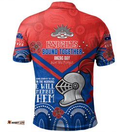 Amazing Aussie Newcastle Knights Anzac Custom Knights Bound Together Polo Shirt