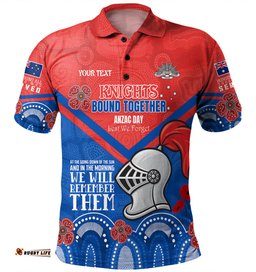 Amazing Aussie Newcastle Knights Anzac Custom Knights Bound Together Polo Shirt