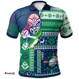 Amazing Aussie New Zealand Warriors Custom Christmas Snowflakes New Zealand Warriors Mascot Polo Shirt