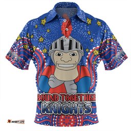 Amazing Aussie Newcastle Knights Custom Custom With Aboriginal Inspired Style Of Dot Painting Patterns  Polo Shirt