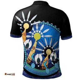 Amazing Aussie Australia Torres Strait Dhari Mask In Plam Tree Polo Shirt