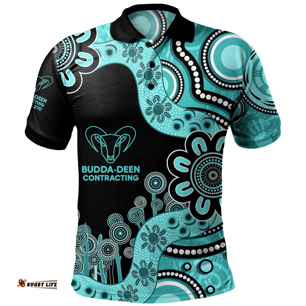 Amazing Aussie Australia Custom Aboriginal Indigenous Dot Painting Turquoise Polo Shirt