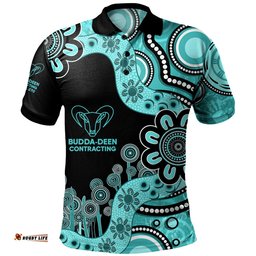 Amazing Aussie Australia Custom Aboriginal Indigenous Dot Painting Turquoise Polo Shirt
