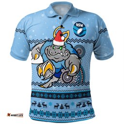 Amazing Aussie New South Wales Cockroaches Christmas Custom Ugly Xmas And Aboriginal Patterns For Die Hard Fan Polo Shirt