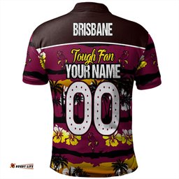 Amazing Aussie Brisbane Broncos Eat Sleep Repeat With Tropical Patterns Polo Shirt