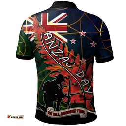 Amazing Aussie New Zealand Anzac Day Anzac Day "We Will Remember Them" Camouflage Curve Patterns Polo Shirt