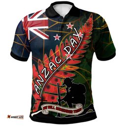 Amazing Aussie New Zealand Anzac Day Anzac Day "We Will Remember Them" Camouflage Curve Patterns Polo Shirt