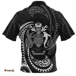 Amazing Aussie Australia South Sea Islanders Solomon Islands White Tribal Wave Pattern Polo Shirt