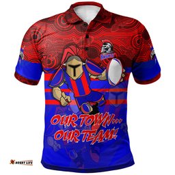 Amazing Aussie Newcastle Knights Custom Indigenous Stand Up Newcastle Knights Our Town Our Team Polo Shirt