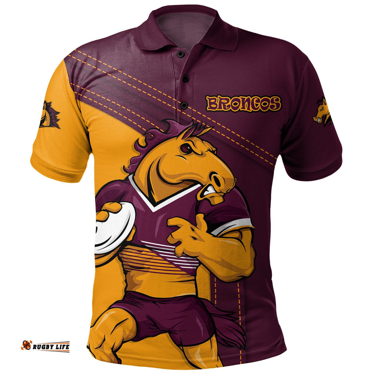 Amazing Aussie Brisbane Broncos Custom Team Of Us Die Hard Fan Supporters Polo Shirt