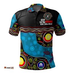 Amazing Aussie Australia Custom Naidoc Week Culture Art With River And Tortoise Aboriginal Polo Shirt