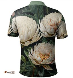 Amazing Aussie Australia Waratah White Waratah Flowers Fine Art Ver2 Polo Shirt
