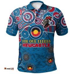 Amazing Aussie Newcastle Knights Naidoc Custom For Our Elders Polo Shirt