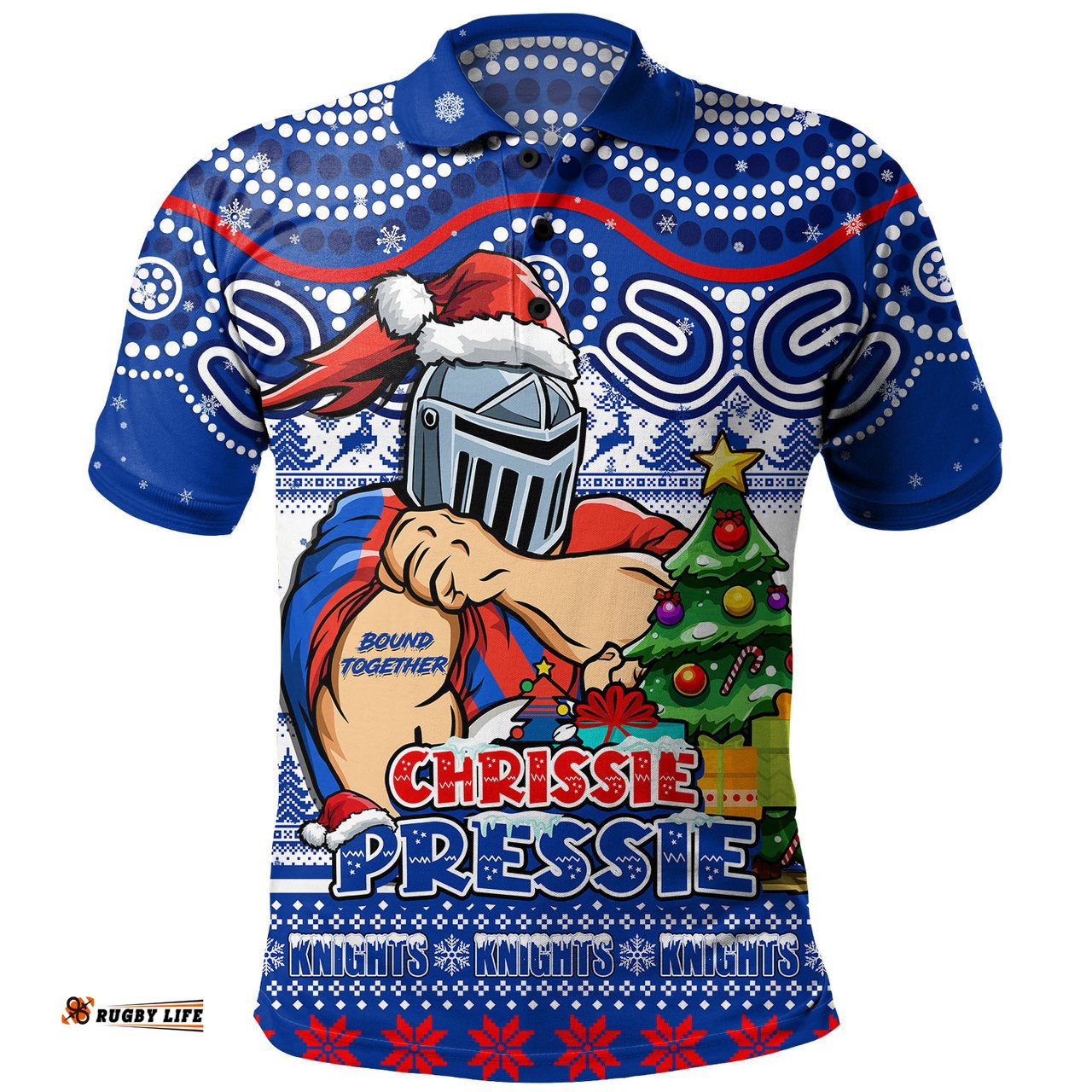 Amazing Aussie Newcastle Knights Aussie Ugly Christmas For Die Hard Fan Supporters Polo Shirt