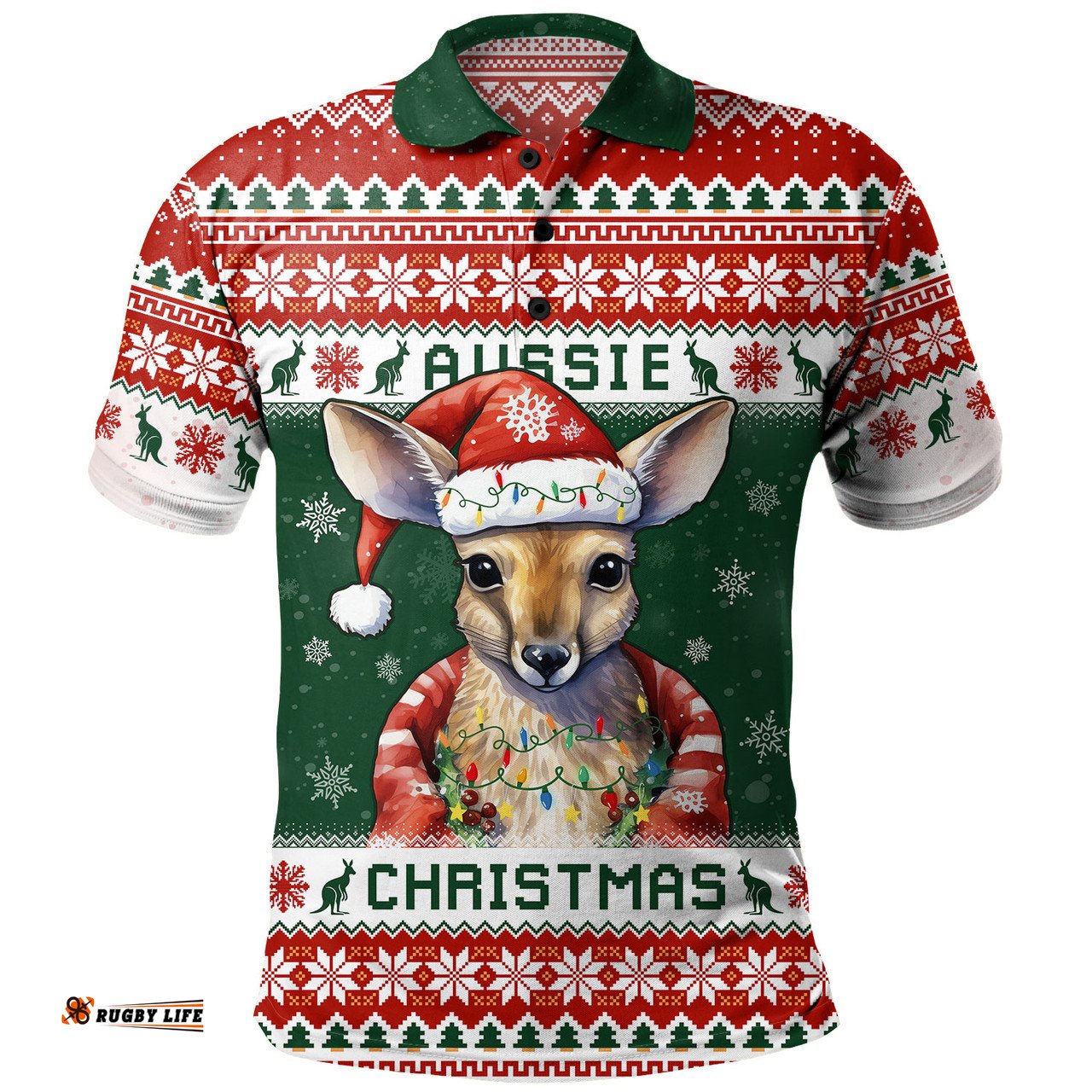 Amazing Aussie Australia Merry Christmas Spirit Kangaroo Edition Polo Shirt