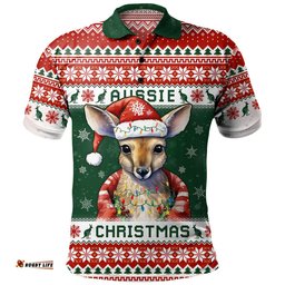 Amazing Aussie Australia Merry Christmas Spirit Kangaroo Edition Polo Shirt