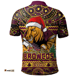 Amazing Aussie Brisbane Broncos Aboriginal Xmas Special Ugly Christmas Style Polo Shirt