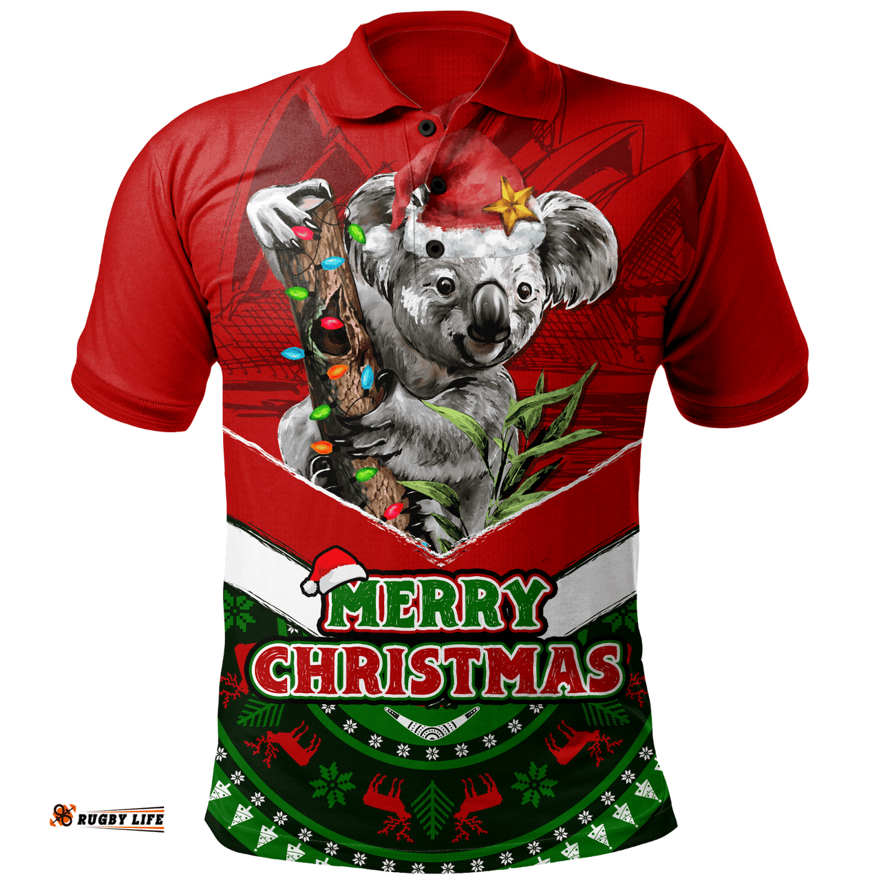 Amazing Aussie Australia Holiday Koala Merry Christmas Polo Shirt