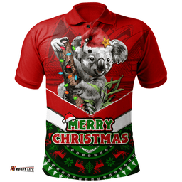 Amazing Aussie Australia Holiday Koala Merry Christmas Polo Shirt