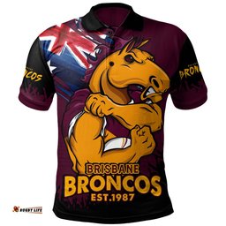 Amazing Aussie Brisbane Broncos Heart Of A Fighter Tough And Fearless Polo Shirt