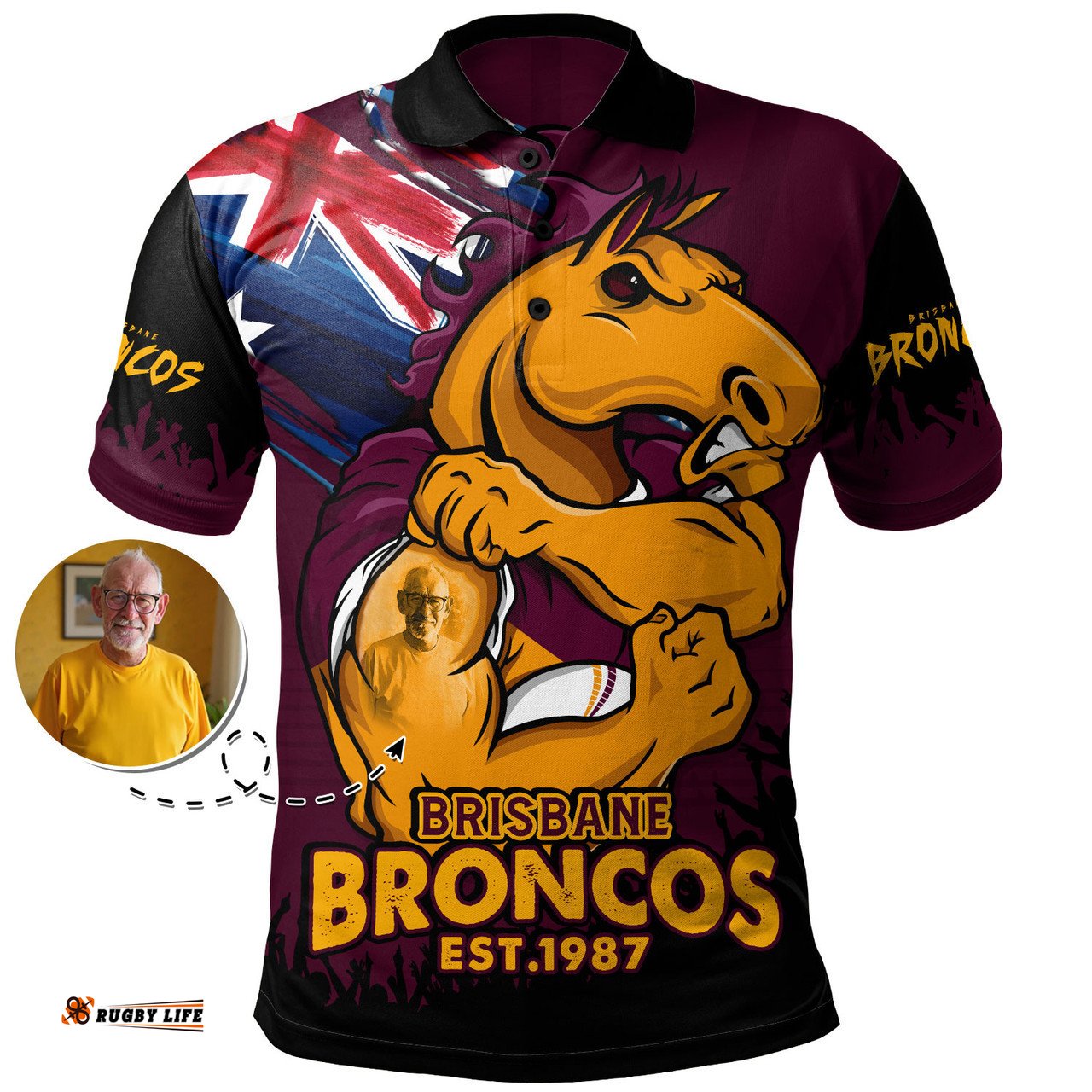 Amazing Aussie Brisbane Broncos Heart Of A Fighter Tough And Fearless Polo Shirt