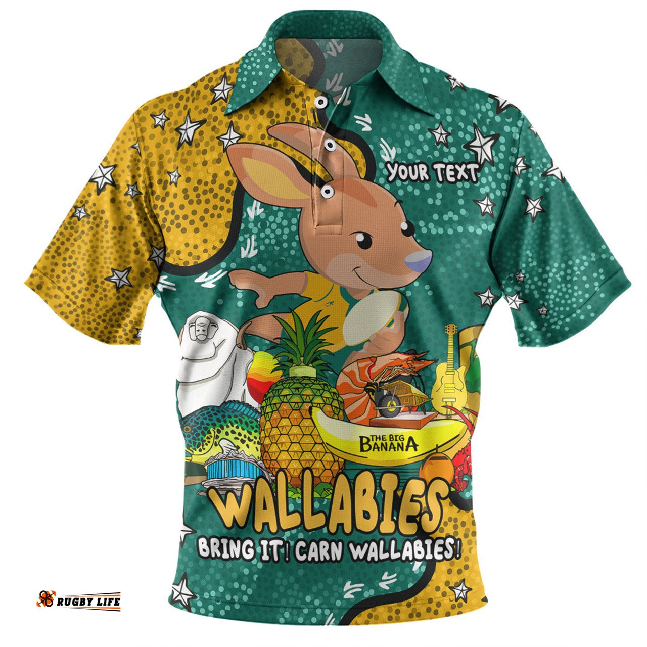 Amazing Aussie Australia Wallabies Custom Australian Big Things Polo Shirt