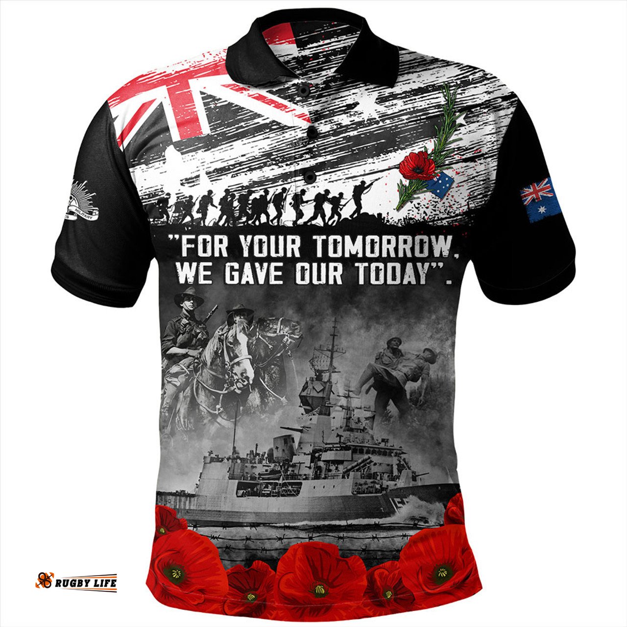 Amazing Aussie Australia We Gave Our Today Anzac Day Memorial Polo Shirt