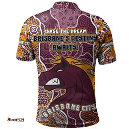 Amazing Aussie Brisbane Broncos Grand Final Custom Custom Broncos With Contemporary Style Of Aboriginal Painting  Polo Shirt