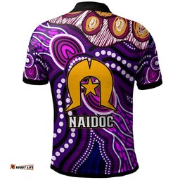 Amazing Aussie Manly Warringah Sea Eagles Aboriginal Inspired Dot Painting Style Polo Shirt