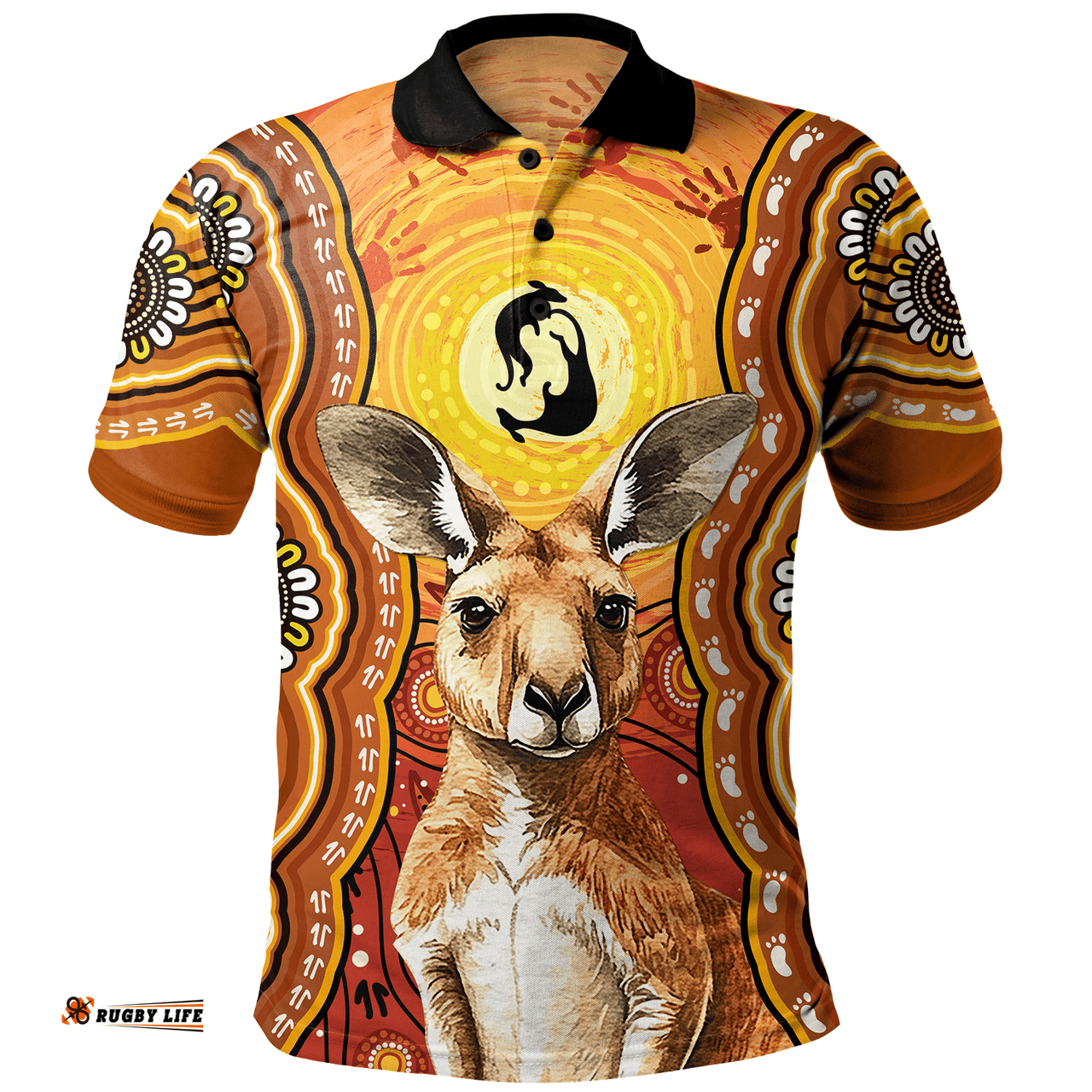 Amazing Aussie Australia Aboriginal Kangaroo Dreaming With Dot Art Polo Shirt