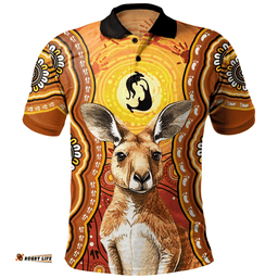 Amazing Aussie Australia Aboriginal Kangaroo Dreaming With Dot Art Polo Shirt