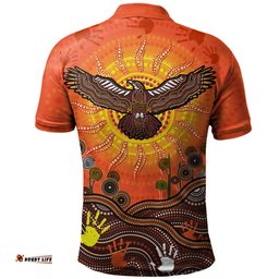 Amazing Aussie Australia Indigenous Flying Eagle With Aboriginal Dot Art Polo Shirt