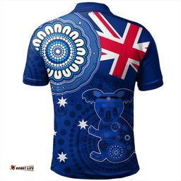 Amazing Aussie Australia Flag With Koala Aboriginal Polo Shirt