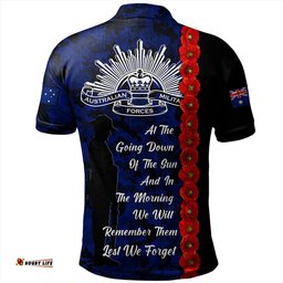 Amazing Aussie Australia Poppy Line Anzac Memorial Polo Shirt