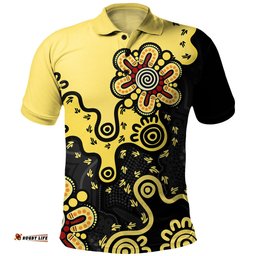Amazing Aussie Australia Aboriginal Style Of Background Yellow Ver.1 Polo Shirt
