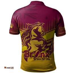Amazing Aussie Brisbane Broncos Bronx Mascot With Australia Flag Polo Shirt
