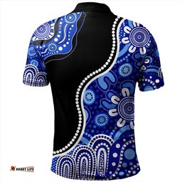 Amazing Aussie Australia Aboriginal Dot Painting Blue Polo Shirt