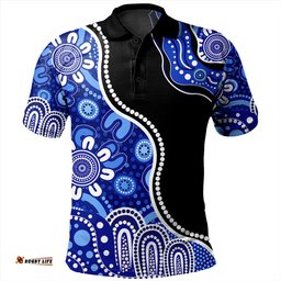 Amazing Aussie Australia Aboriginal Dot Painting Blue Polo Shirt