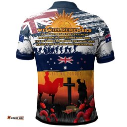 Amazing Aussie Australian and New Zealand Army Corps Anzac Day For The Fallen, Lest We Forget Polo Shirt
